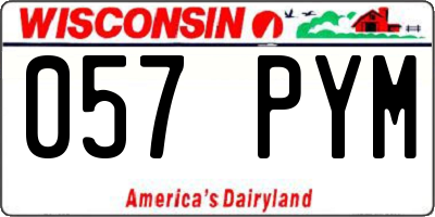 WI license plate 057PYM