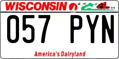 WI license plate 057PYN