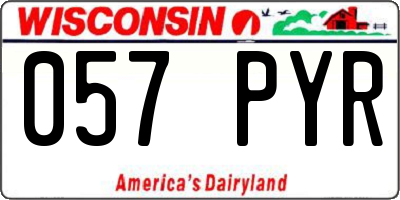 WI license plate 057PYR