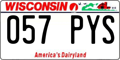 WI license plate 057PYS