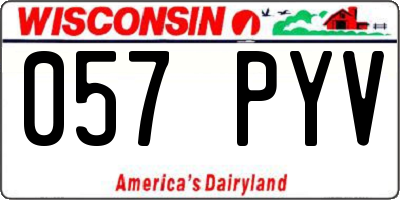 WI license plate 057PYV