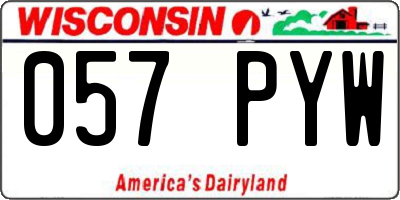 WI license plate 057PYW