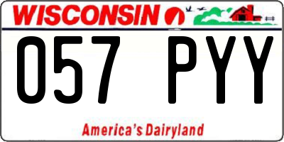 WI license plate 057PYY