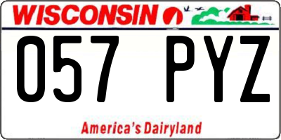 WI license plate 057PYZ