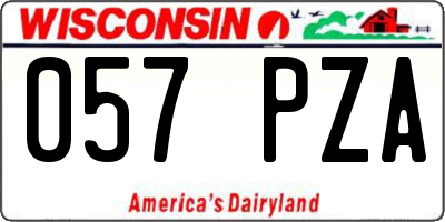 WI license plate 057PZA