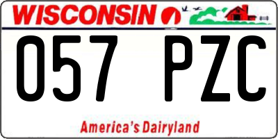 WI license plate 057PZC