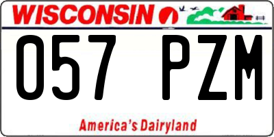 WI license plate 057PZM