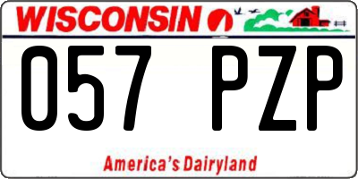 WI license plate 057PZP