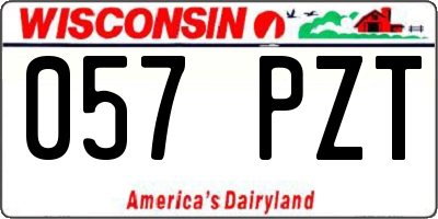 WI license plate 057PZT