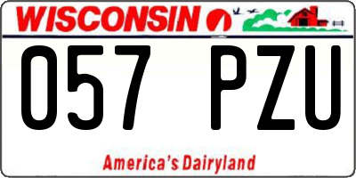 WI license plate 057PZU