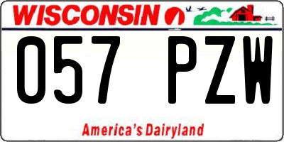 WI license plate 057PZW