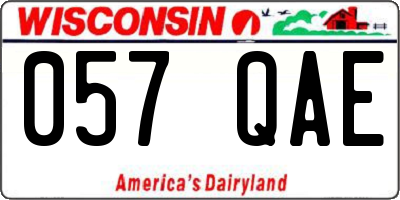 WI license plate 057QAE