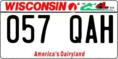 WI license plate 057QAH