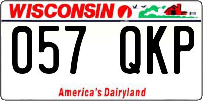 WI license plate 057QKP