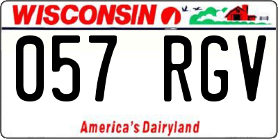 WI license plate 057RGV