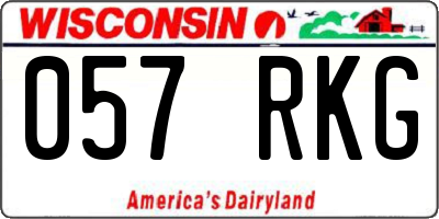 WI license plate 057RKG