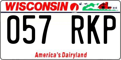 WI license plate 057RKP