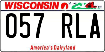 WI license plate 057RLA