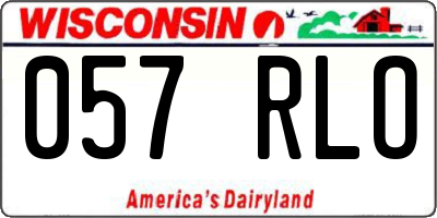 WI license plate 057RLO