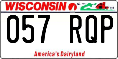 WI license plate 057RQP