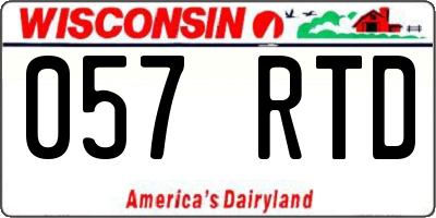 WI license plate 057RTD