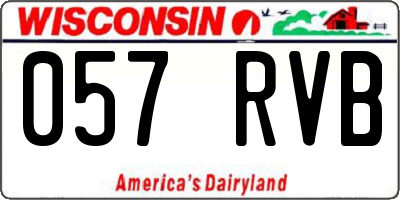 WI license plate 057RVB