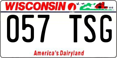 WI license plate 057TSG