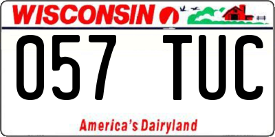WI license plate 057TUC