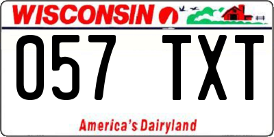 WI license plate 057TXT