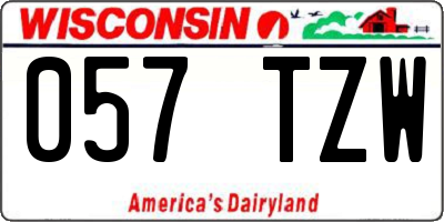 WI license plate 057TZW