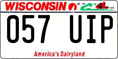 WI license plate 057UIP