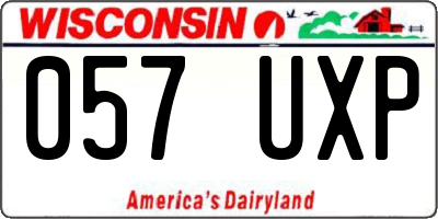 WI license plate 057UXP