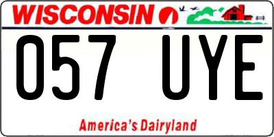 WI license plate 057UYE