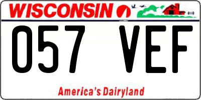 WI license plate 057VEF