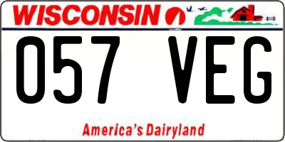 WI license plate 057VEG