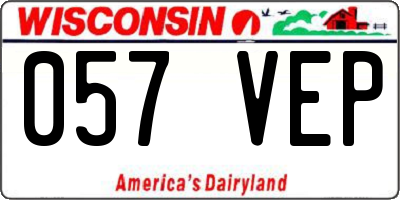 WI license plate 057VEP