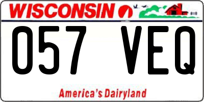 WI license plate 057VEQ