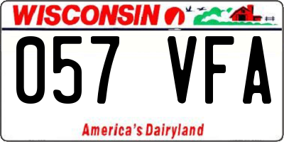 WI license plate 057VFA