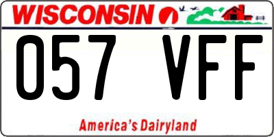 WI license plate 057VFF