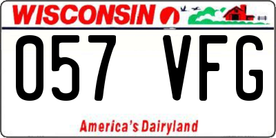 WI license plate 057VFG