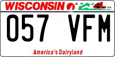 WI license plate 057VFM