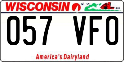 WI license plate 057VFO