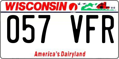 WI license plate 057VFR