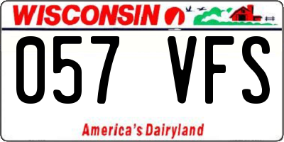 WI license plate 057VFS