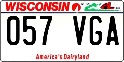 WI license plate 057VGA