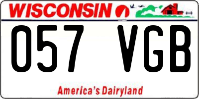 WI license plate 057VGB