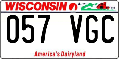 WI license plate 057VGC