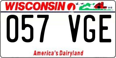 WI license plate 057VGE