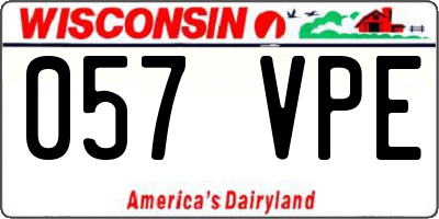 WI license plate 057VPE