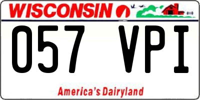 WI license plate 057VPI